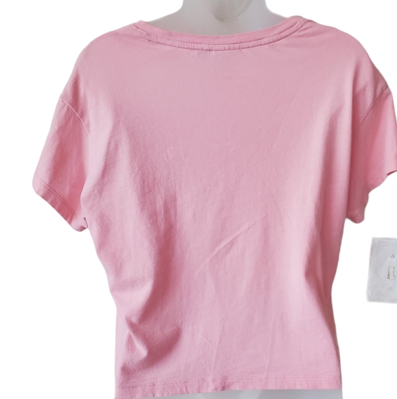 SOLD TOMMY JEANS Graphic Crop Tee Shirt Cotton Pink - Picture 7 of 14